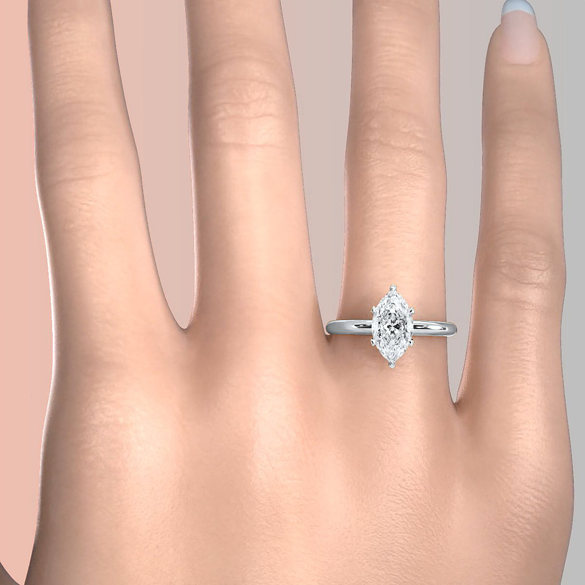 4g Lab Grown Round Diamond Engagement Solitaire 6 Prong Ring Setting IGI Certified 1.00 Ctw.